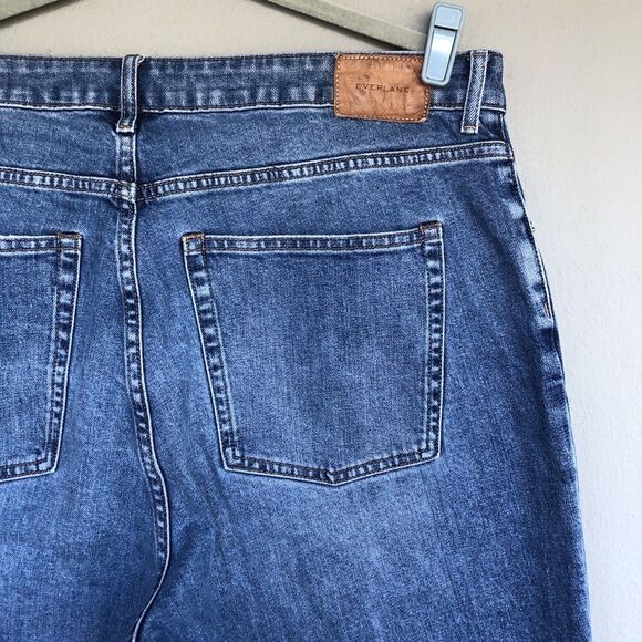 Everlane The Curvy Cheeky Jean 33 Ankle High Rise Raw Hem Mid Blue Preppy Modern - Picture 10 of 16